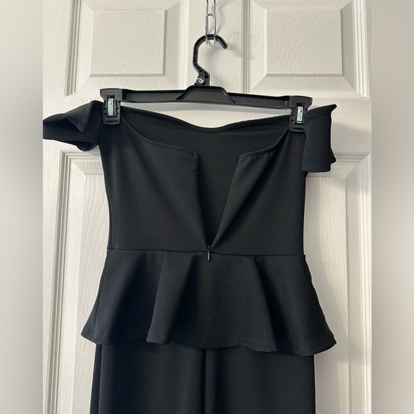 Women’s Black Floor-Length Formal Peplum Sweetheart Neckline Dress Size M - Picture 5 of 6